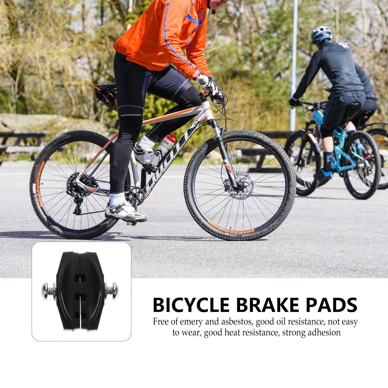 

3Pairs Bike Brake Pads Rubber Oil Resistant Heat Resistant Widened Brake Shoe Cycling Braking Blocks Durable Tools