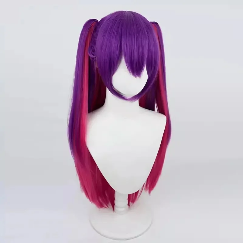 s;3,c'5\v/6NewAnime 2.5 Dimensional Seduction Miriella Cosplay Wig 80cm Long Purple Red Hair Lace Net Mikari Tachib3'd;5'v\7.n/8