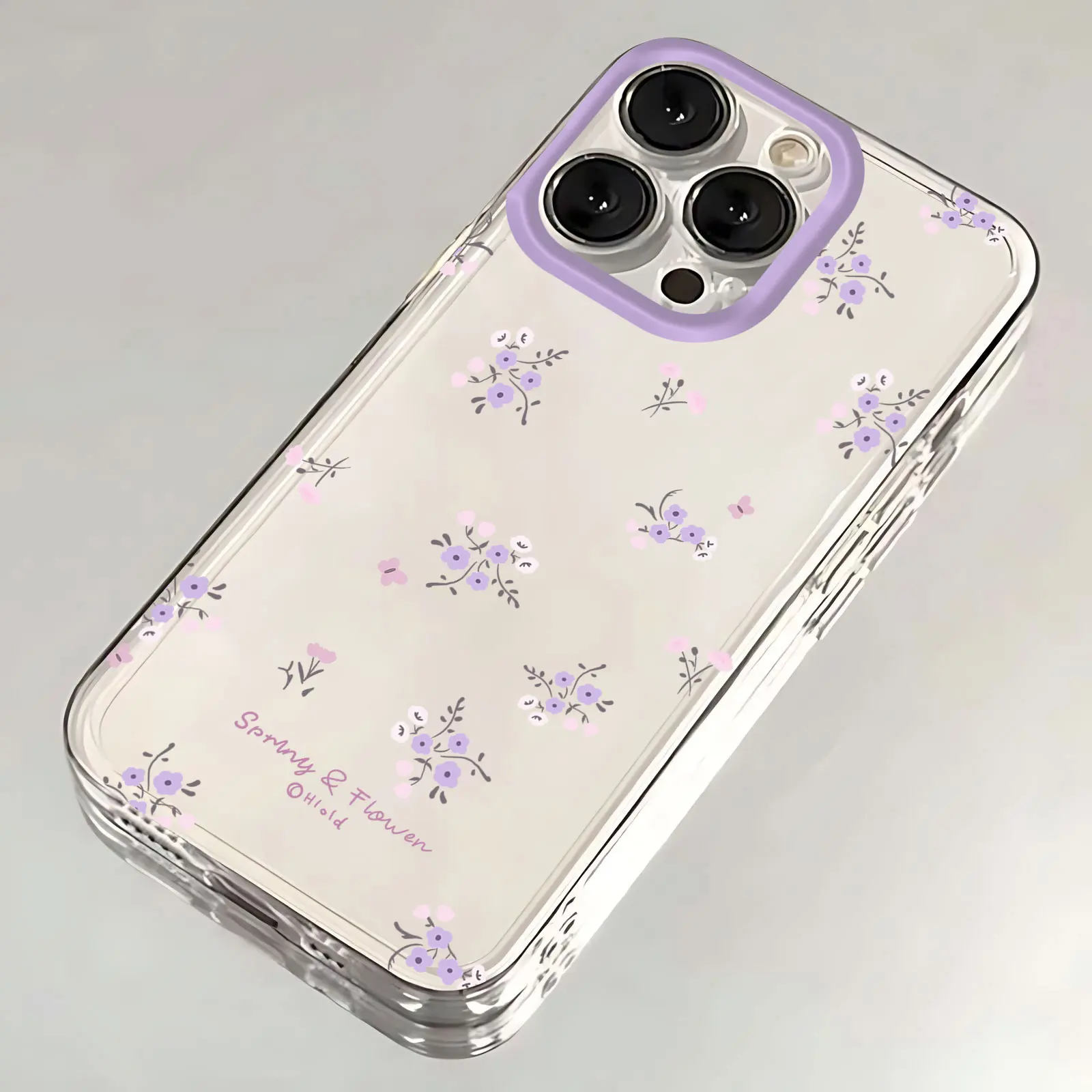 Korean Cute Flower Clear Space Phone Case For Vivo Y03 Y16 Y17 Y17S Y19 Y21 Y28 Y36 Y52S Y55S Y73S Y75 Y78 Y100 4G 5G Cover