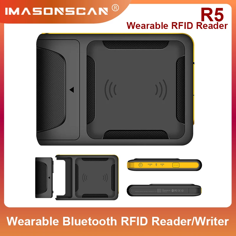 R5 Wearable RFID Reader Bluetooth UHF Impinj E710 Tags Scanner 920-925 MHz / 902-928 MHz / 865-868 MHz Support Android/iOS