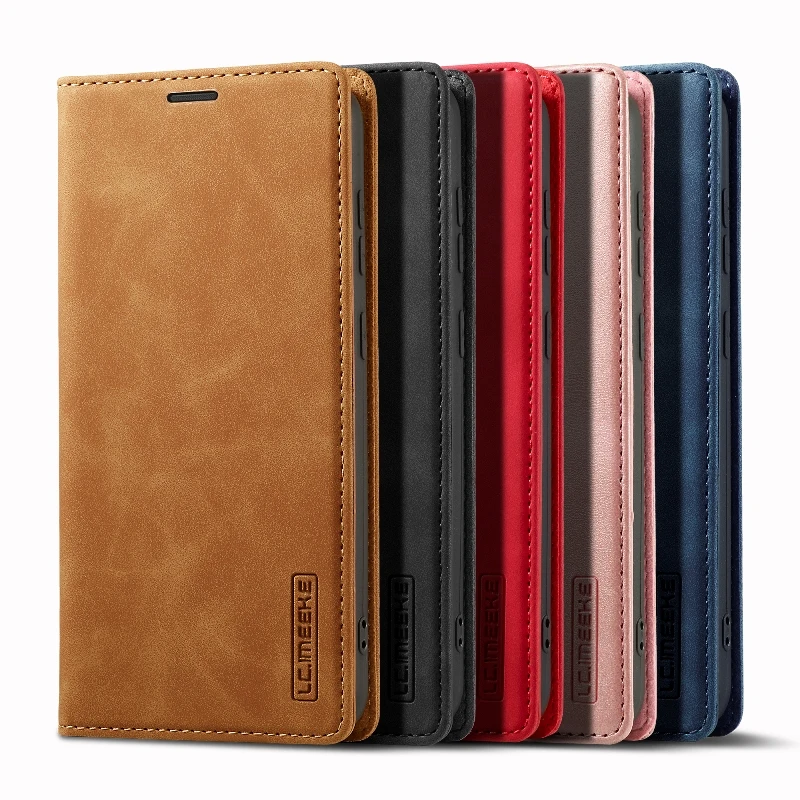 Magnetic Flip Wallet Card Slots PU Leather Phone Cover For Samsung Galaxy S24 S23 FE S22 S21 S20 S10 A24 A14 A34 A54 A73 A33 A53