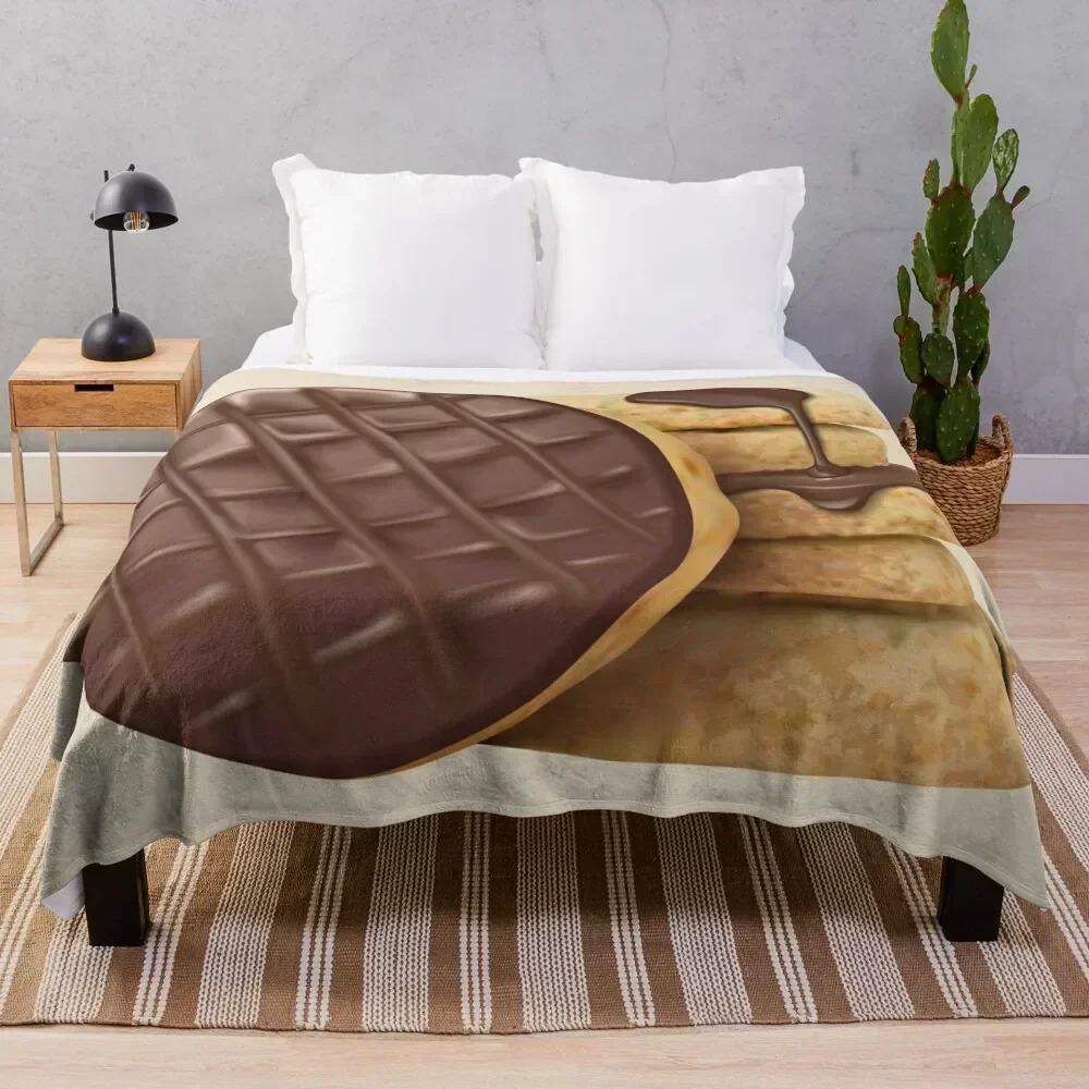 

Milk Chocolate Digestive Biscuits Throw Blanket Faux Fur Soft Warm Blanket for Bed