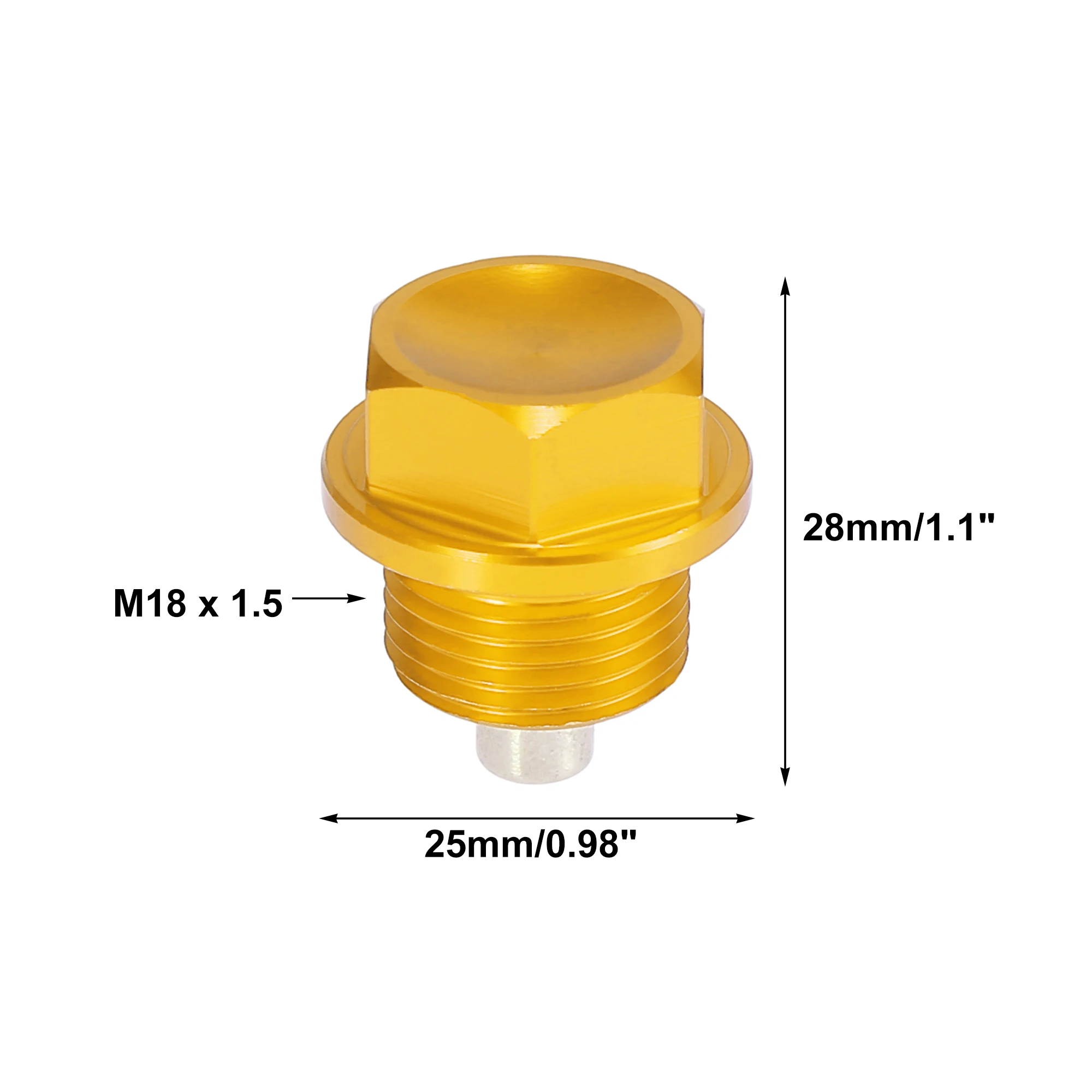 X Autohaux 1 Set M18 x 1.5 M24 x 1.5 Magnetic Oil Drain Plug Sump Drain Nut Oil Drain Bolt Screw with Gasket Gold Tone Universal