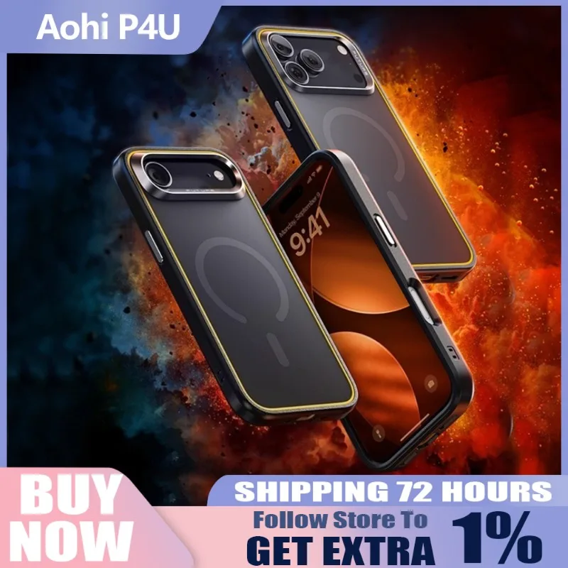 

Aohi Non Newtonian Fluid P4U Protective Phone Case Magnetic Anti Drop Suitable For iPhone 17/17 PRO/17 Air/17 Pro Max Phone Case