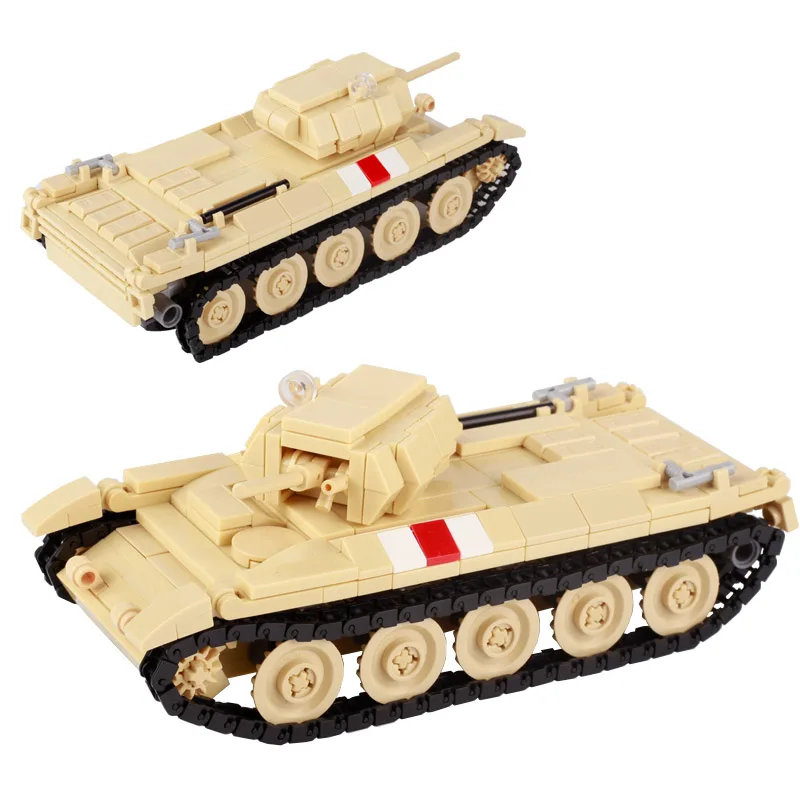 WW2 Military British Tank Truck Building Blocks German North African Campaign Soldier Figures Army Vehicle Car Weapon Bricks Toy