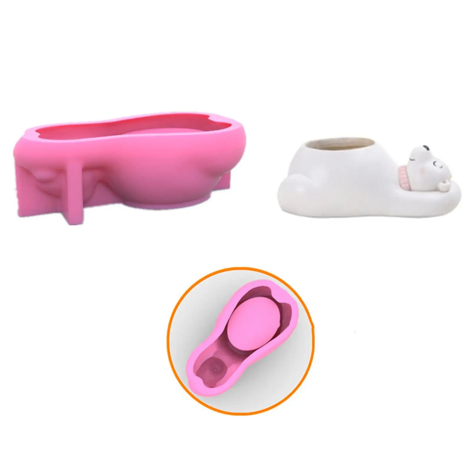 

Polar Bear Concrete Flower Pot Mold Planter Silicone Mold Epoxy Resin