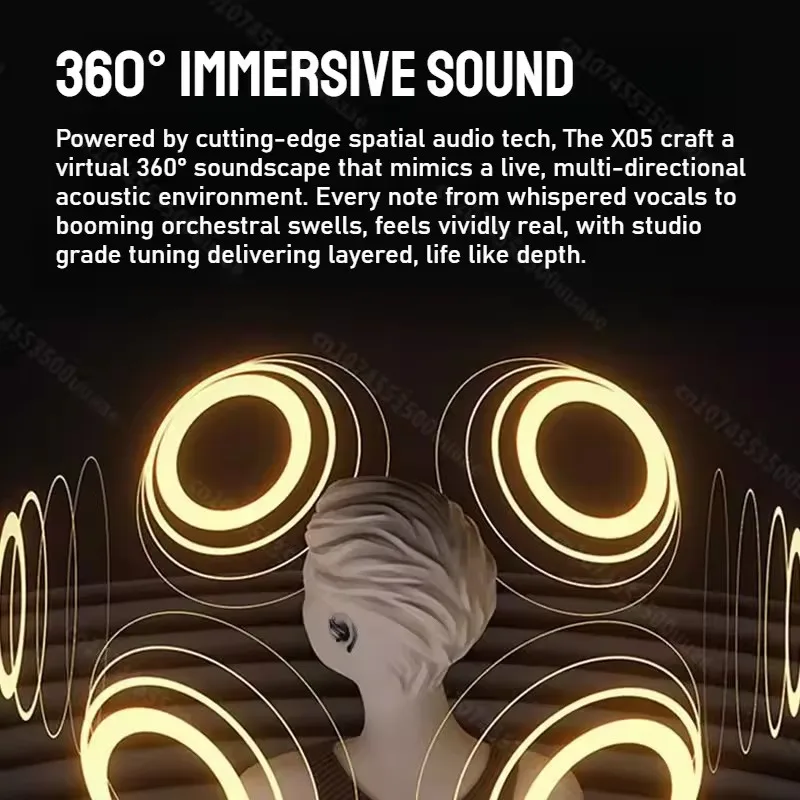 X05 سماعات أذن رياضية لاسلكية داخل الأذن عميق باس OWS سماعة IPX7 مقاوم للماء سماعة لاسلكية تعمل بالبلوتوث سماعة مع ميكروفون سماعات أذن