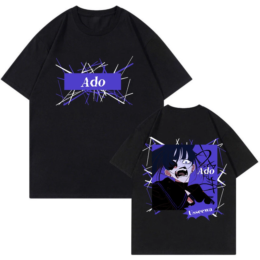 Ado Usseewa T-shirt Japan Singer 2024 Wish Tour Crewneck Short Sleeve Tee Harajuku Streetwear Men Women Fashion Clothes