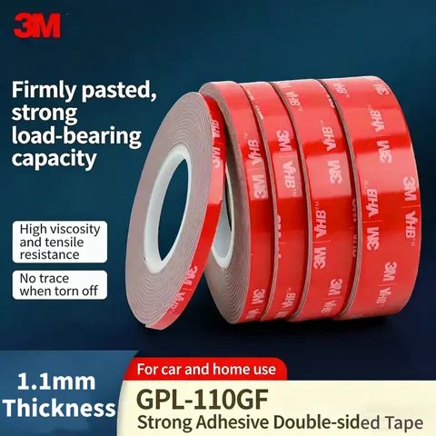 3M GPL-110 Strong Double Sided Tape Adhesive Thicken Car Special Tape Traceless High Viscosity Waterproof Fixing Foam Tape 1.1MM