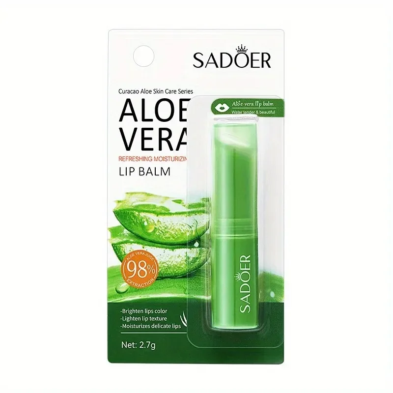 Bálsamo labial de aloe nutritivo, refrescante, hidratante e hidratante para prevenir rachaduras e reparar os lábios suaves e não irritantes