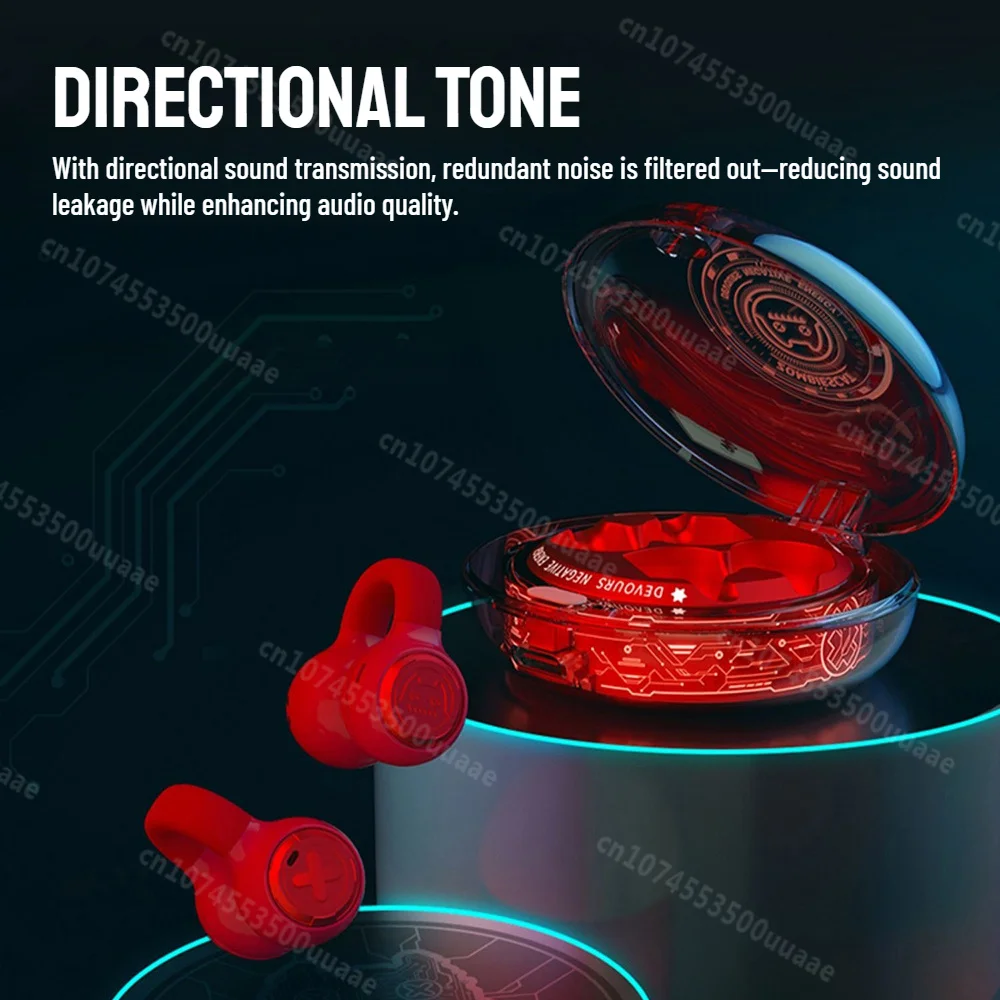 Zombiescat B3 OWS Clip per l'orecchio Auricolari Bluetooth Design trasparente Cuffie wireless HiFi Stereo TWS Auricolari wireless con microfono