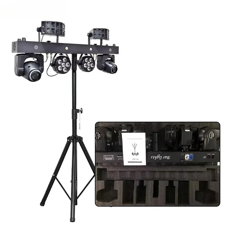 

Professional DJ Stage Equipment RGBW LED Par Bar Adjustable Height Sound Control Follow Spot Lights Christmas Disco Tripod Stand