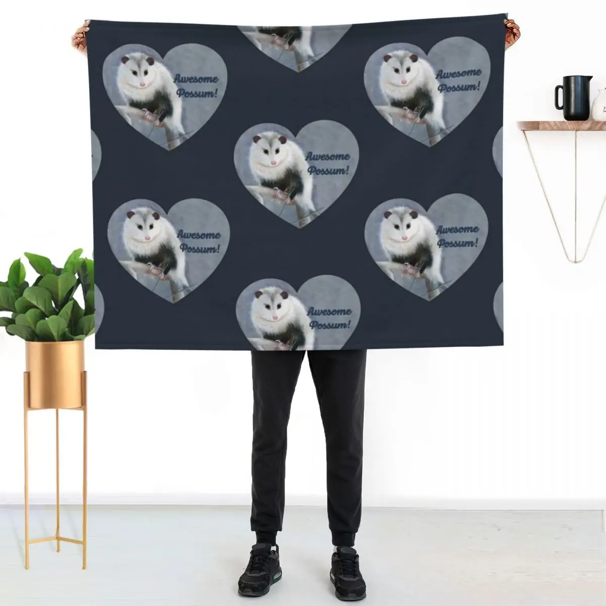 Awesome Possum! Original wildlife artwork. Throw Blanket Warm Plush Fuzzy Blanket for Living Room