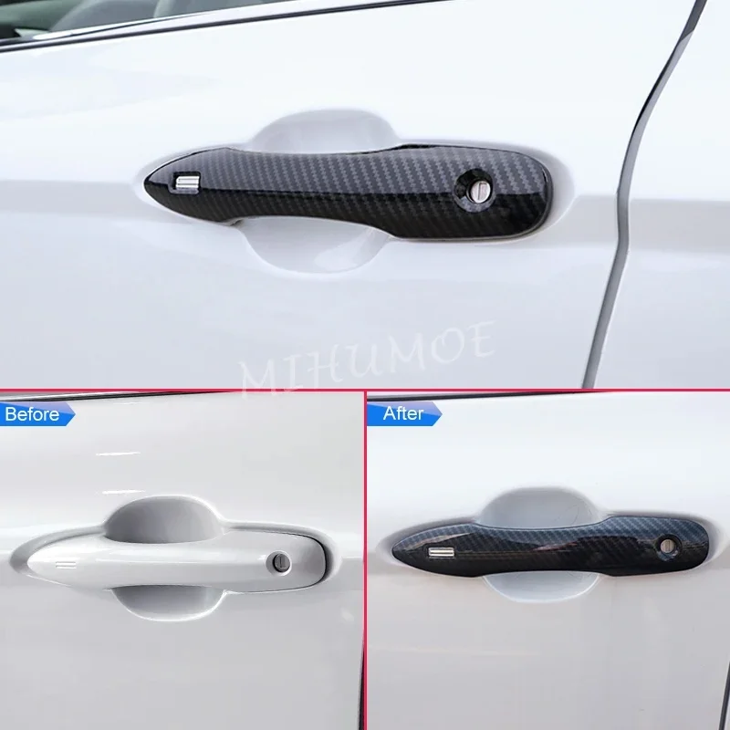 Carbon Fiber Car Door Handle Cover For Toyota Camry 2018 2019 2020 2021 2022 2023 2024 2025 Avalon Prius 2019-2022 Accessories