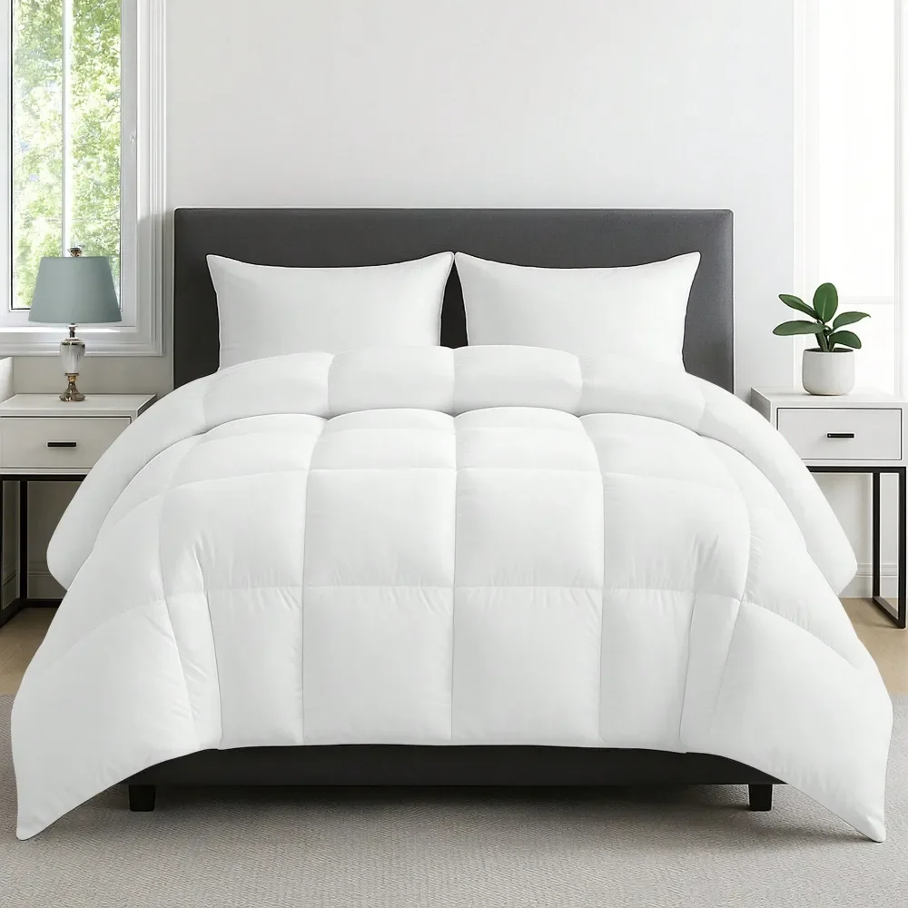 

Пуховое одеяло-альтернатива Pc Lux Decor: мягкое, дышащее, всесезонное, с ушками для крепления, легкое, гостиничного качества, для дома