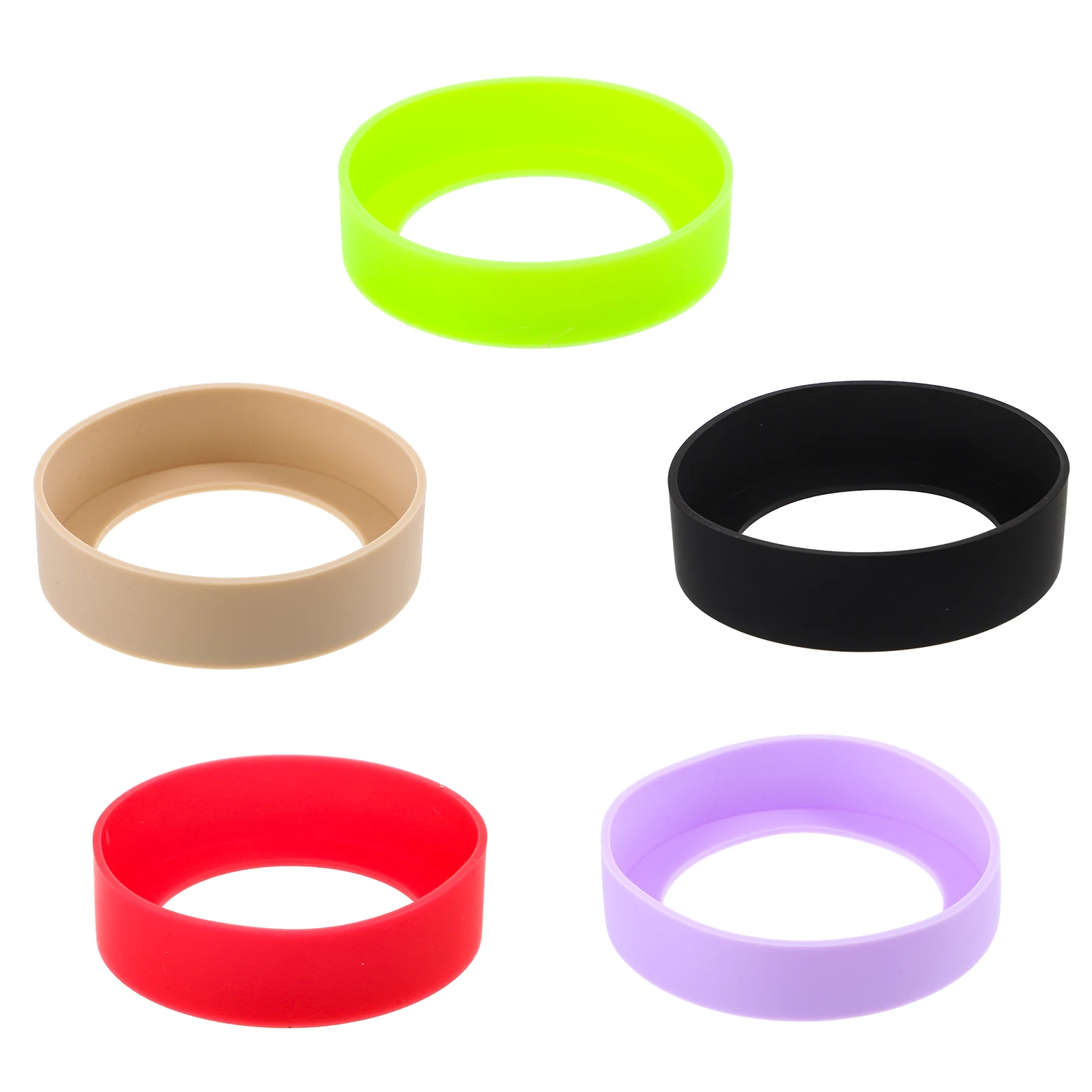 

5pcs Silicone Bottle Boot Cup Cover Protective Bottom Bracket for Water Glass Non-Slip Heat Resistant Reusable Rubber Base 7cm