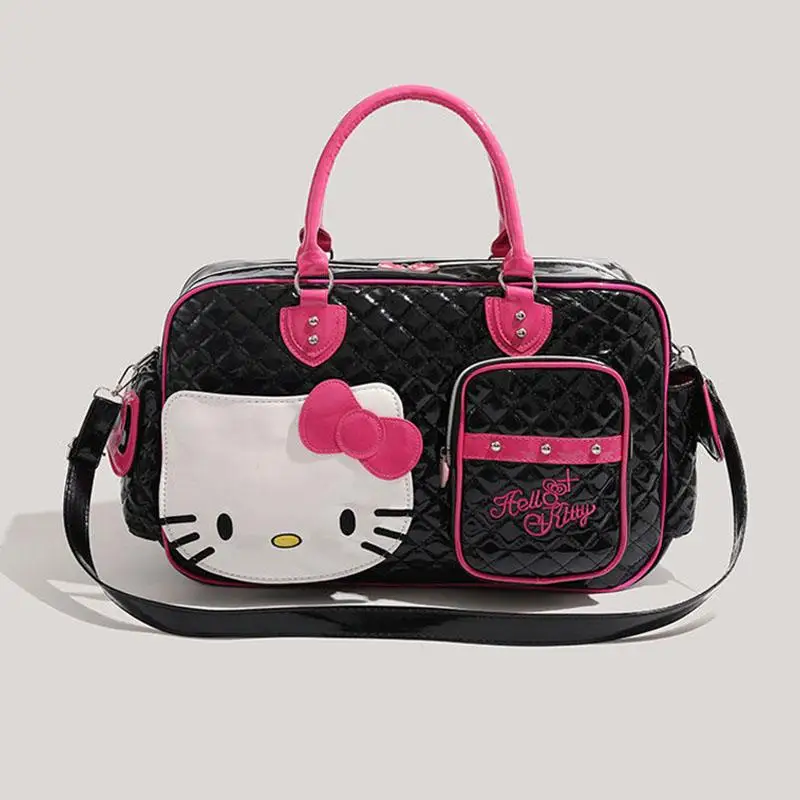 Kawaii Cute Helllokitty Handbag PU Large Capacity Travel Cartoon Trendy Fashion Bag Multi Functional Pockets Girls Gifts Lovely