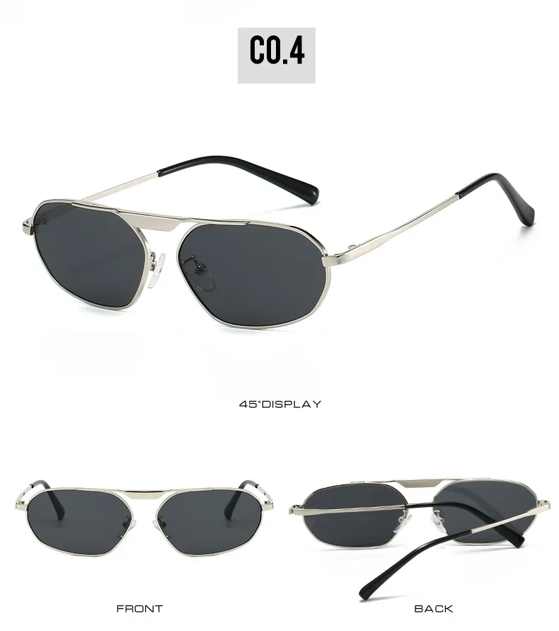 SO&EI Retro Unregelmäßige Polygon Cat Eye Metall Frauen Sonnenbrille Mode Marke Designer Männer Shades UV400 Punk Sonnenbrille – Detail 10