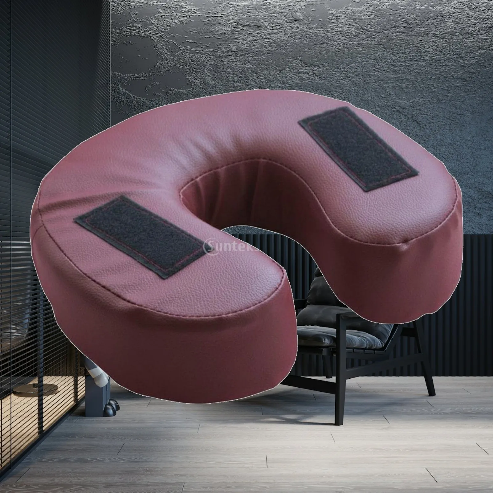 Leather Massage Headrest Pillow Face Cradle Cushion for Table Ergonomic U Shape Neck Support for Spa Salon Pro