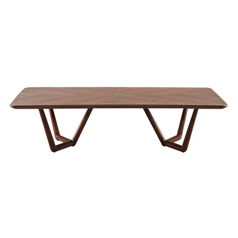 

Log long table dining table tea ash wood black walnut solid wood