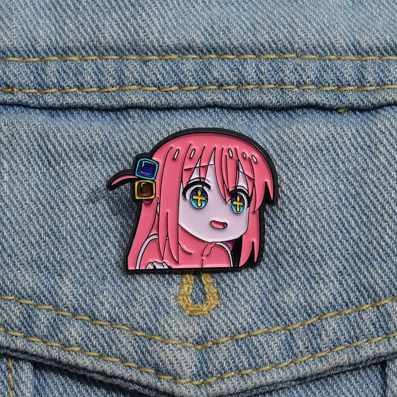 BOCCHI-broches de Cosplay de Anime ROCK, alfileres de personajes bonitos, insignias de solapa para mochila, accesorios de joyería de moda, regalos