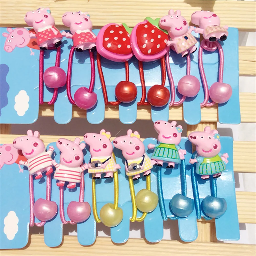 Peppa Pig Kawaii Anime Hairpins Hair Rope Children Fashion Accessories Peppa Pig George Tiara Headdress Hairband Gifts For Girls