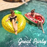 Inflatable Buoy Pool Float Pineapple Watermelon Swimming Ring for Adults Summer Water Sport Swim Circle Pool Party Toys