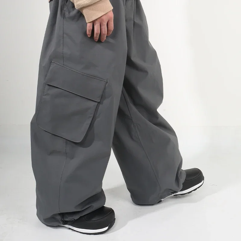 2025 pantalones de esquí holgados para hombre, pantalones Cargo de esquí sueltos de invierno, pantalones de Snowboard impermeables de 3L, monos con