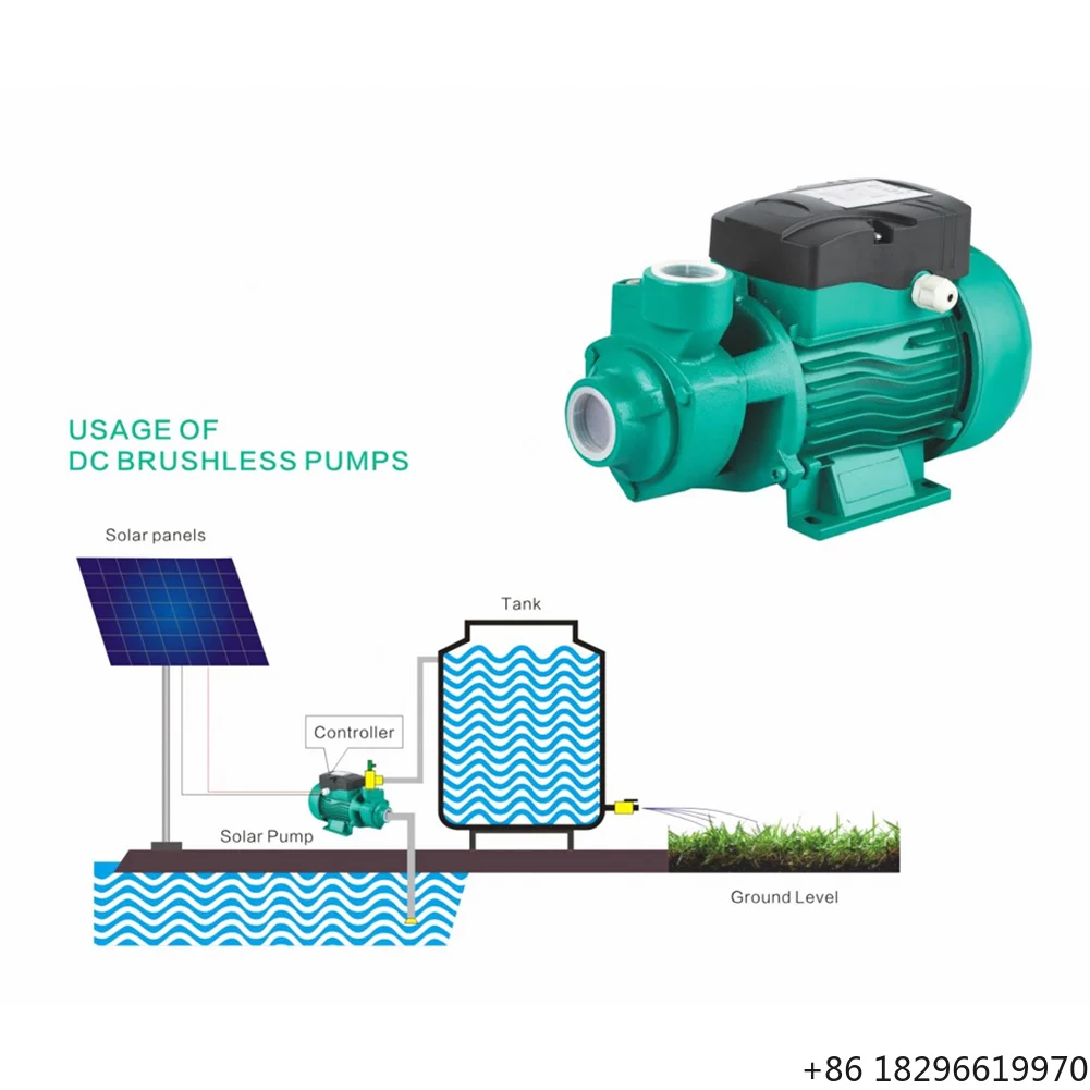 QB60 24V 120W DC Solar Peripheral Clean Water Pump, Brushless Self-Priming Pump for Domestic Use