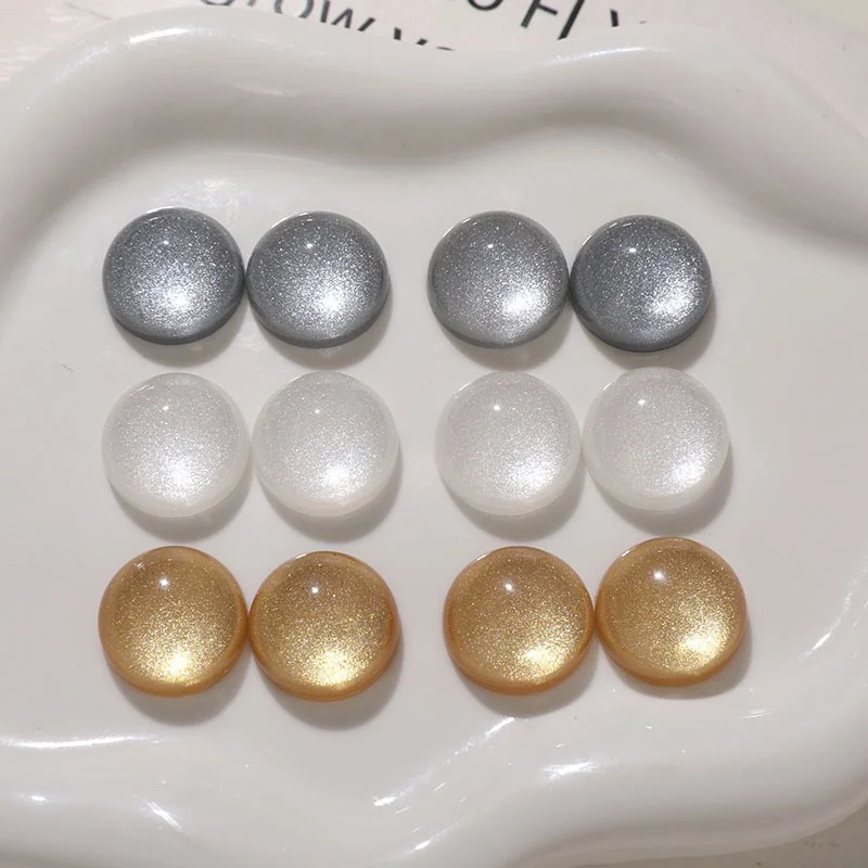 Summer style 100pcs/lot 18mm color glitter effect geometry rounds shape resin cabochon diy jewelry garment accessory