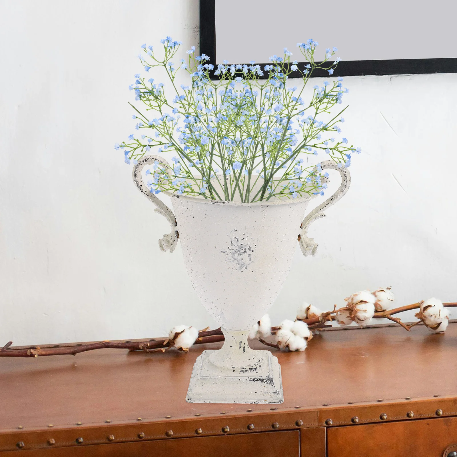 

Rustic Roman Flower Pot Vase 22W603GB Lightweight Compact Retro Iron Art Plant Pot Decor Home Office Hotel Flower Arrangement