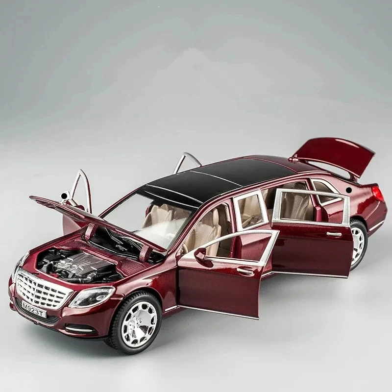 1:24 Metal Car Model Diecast Alloy High Simulation Car Models 6 Doors Can Be Opened Inertia Toys For Maybach S600 Children Difts