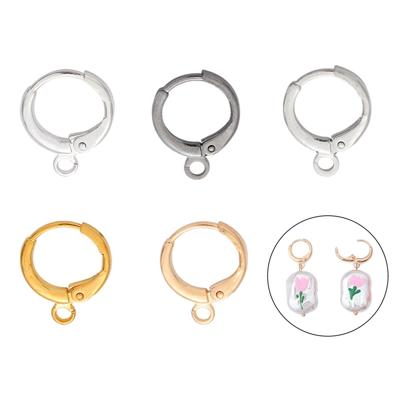 10 Stück 11mm Gold Silber Französische Ohrhaken Ohrdraht Ohrring-Verschlüsse für DIY Schmuckherstellung Zubehör – Detail 4