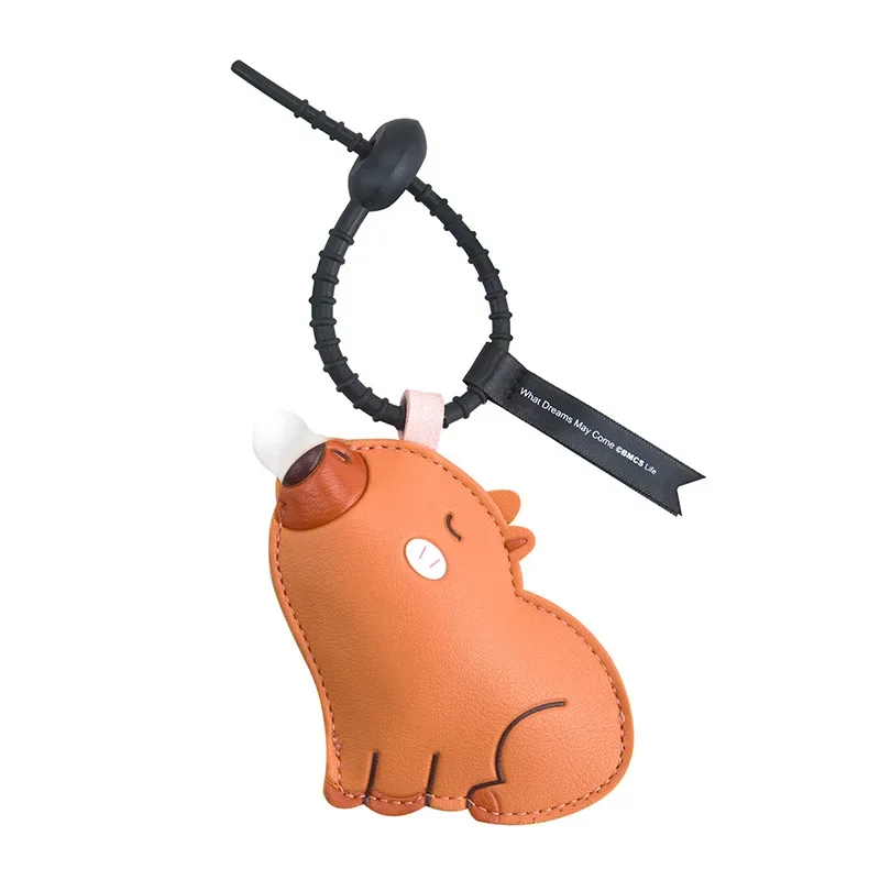 Creative Cartoon Giant Panda Car Keychain Pendant PU Leather Doll Men and Women Pendant Bag Pendant Cute Keychain
