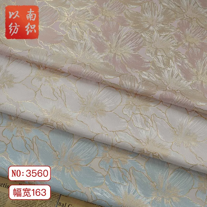 Gold Seide elegante Blume Mode reiner Wind Kleid Stoff leicht gekocht Damen Kulturbeutel dekorativ