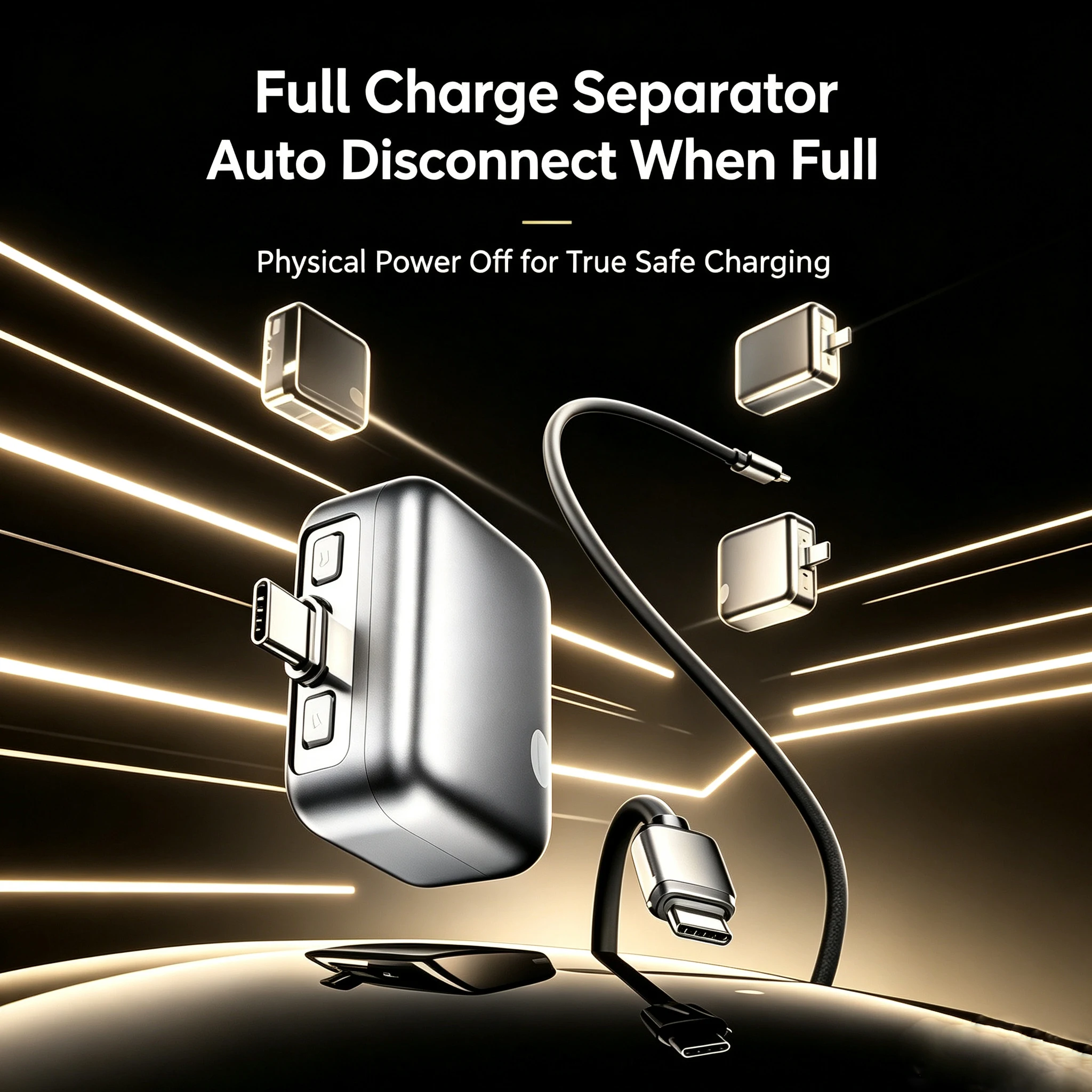 6PCS 140W Smart Full Charge Separator Type-C Charging Adapter Overcharge protection Auto power-off for Type-C devices