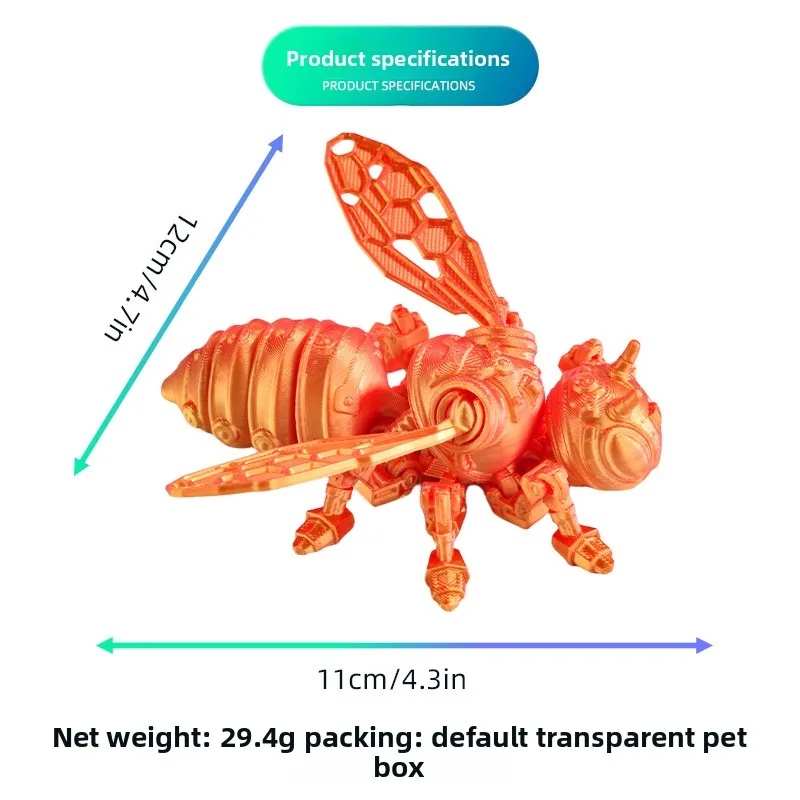 لعبة محاكاة Cyber Bee المطبوعة ثلاثية الأبعاد مع مفاصل متحركة - هدية/شكل لطيف ومبتكر للأطفال #2