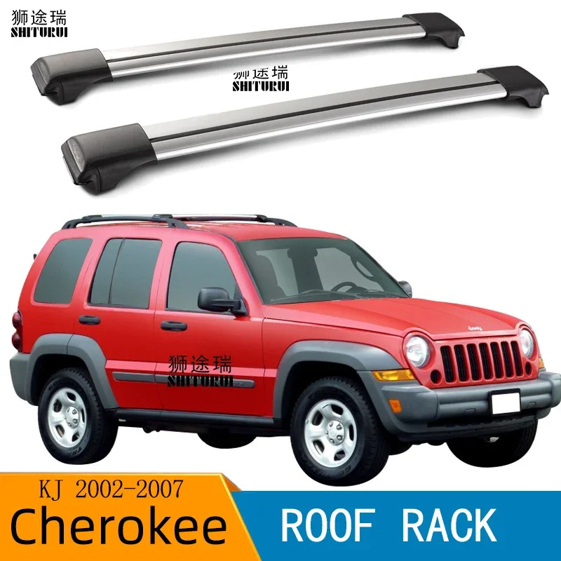 

2Pcs Roof Bars for JEEP Cherokee KJ 2001-2008 Aluminum Alloy Side Bars Cross Rails Roof Rack Luggage LOAD 200KG Vehicle Mounted