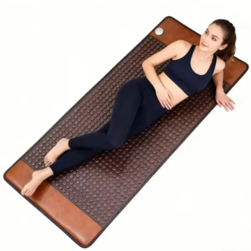 HeatedJad Mat with Germanium & Tourmaline Stones - Electric Therapy Pad for BackPain Relief - Natural HotStoneMassage Mat f