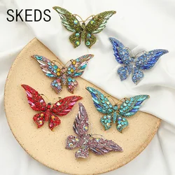 SKEDS Luxury Elegant Rhinestone Butterfly Brooches Pins For Women Men Fashion Vintage Wedding Party Jewelry Accessories Gift