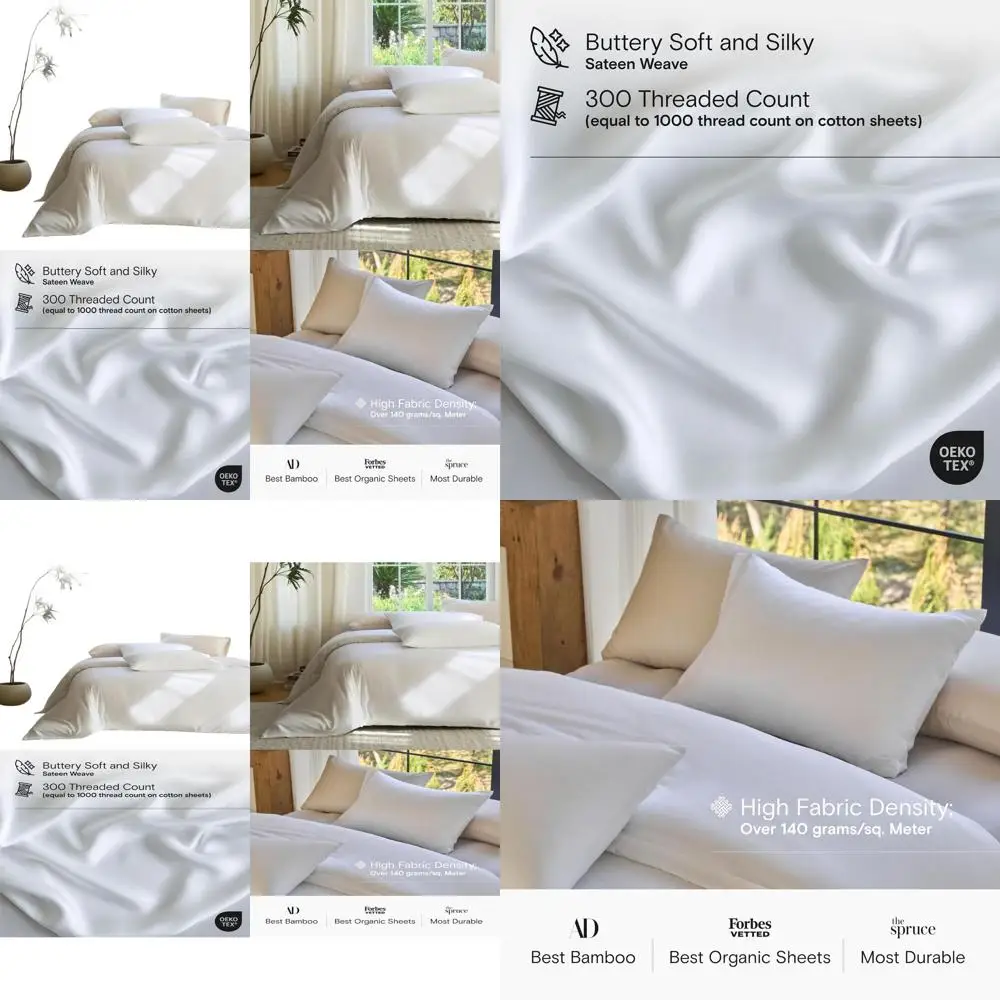 

Bamboo Viscose Duvet Cover Set, Organic, Soft & Cooling, High GSM, 1 King Cover + 2 Cases