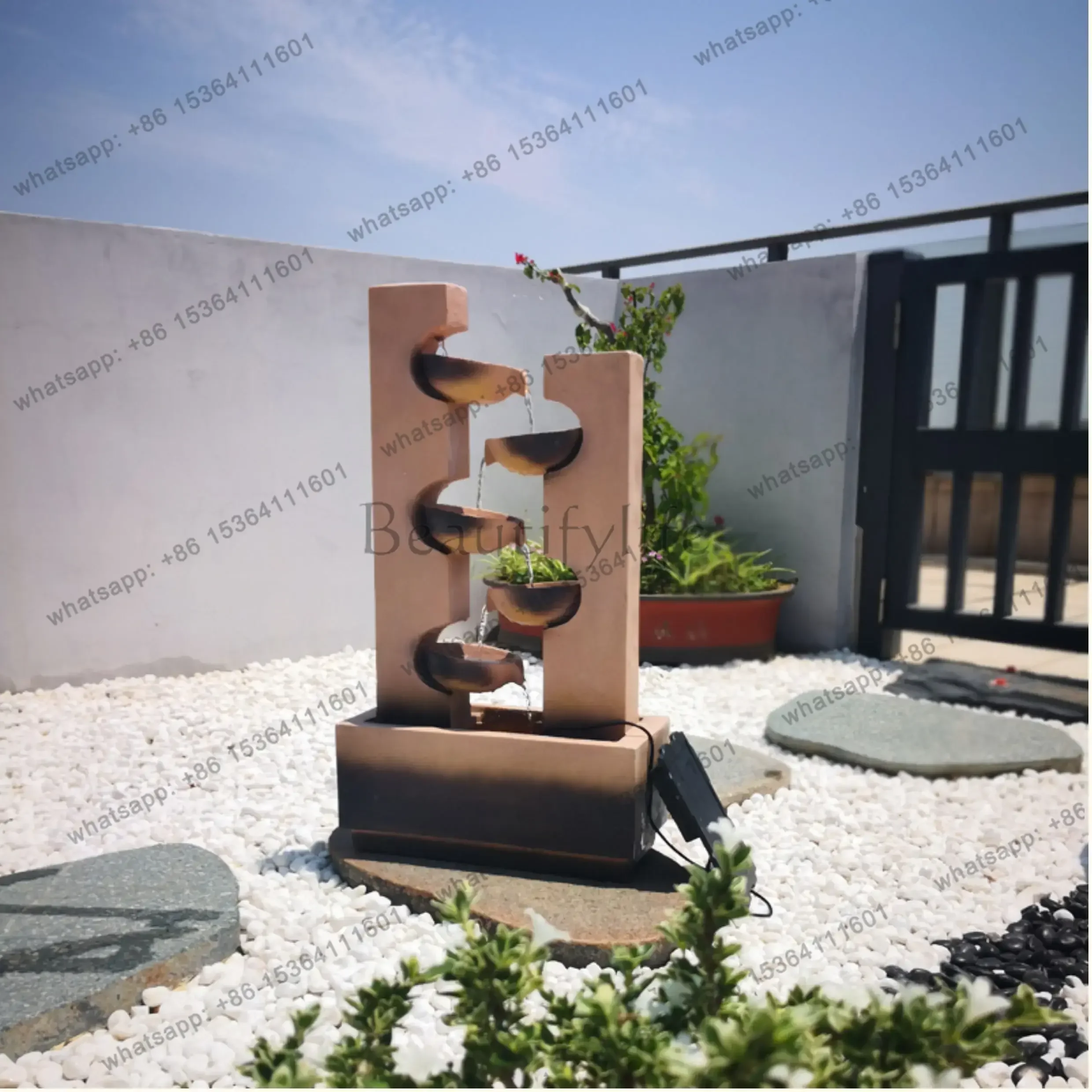 YJ High-end European style flowing fountain, large outdoor courtyard, villa garden decoration