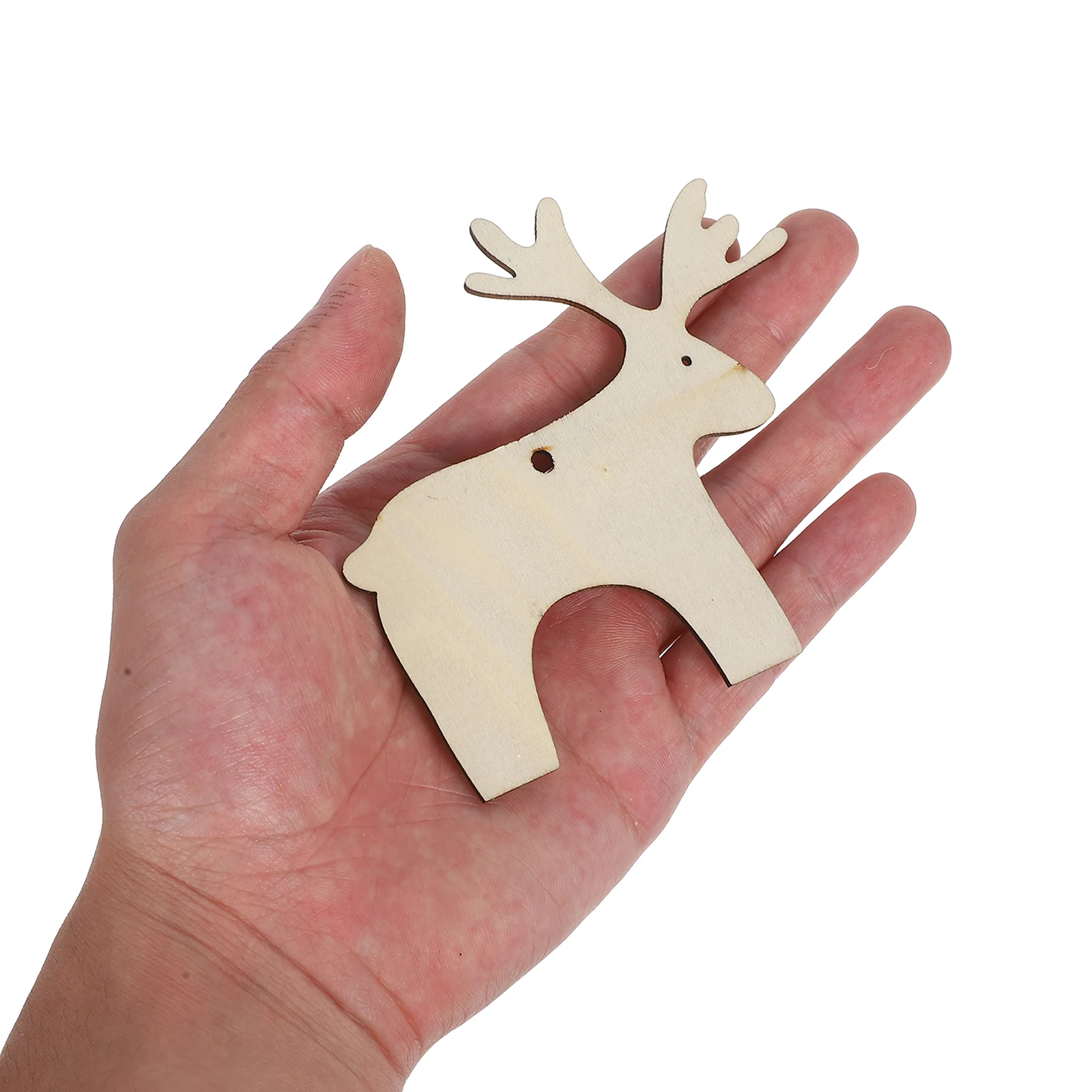 

20 Pcs Christmas Elk Pendant Deer Hanging Ornaments Indoor Decor Reindeer Craft Wood Animal Unfinished Wooden Painting Crafts