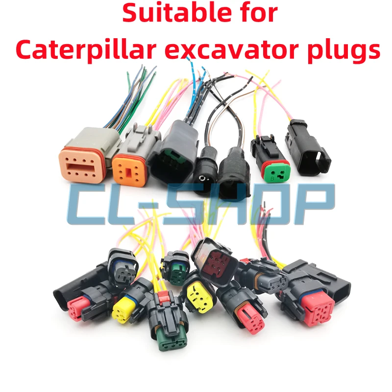 Excavator plug, For Caterpillar CAT E307E E320 330 336BCD Excavator Sensors、solenoid valves、motor plug connector