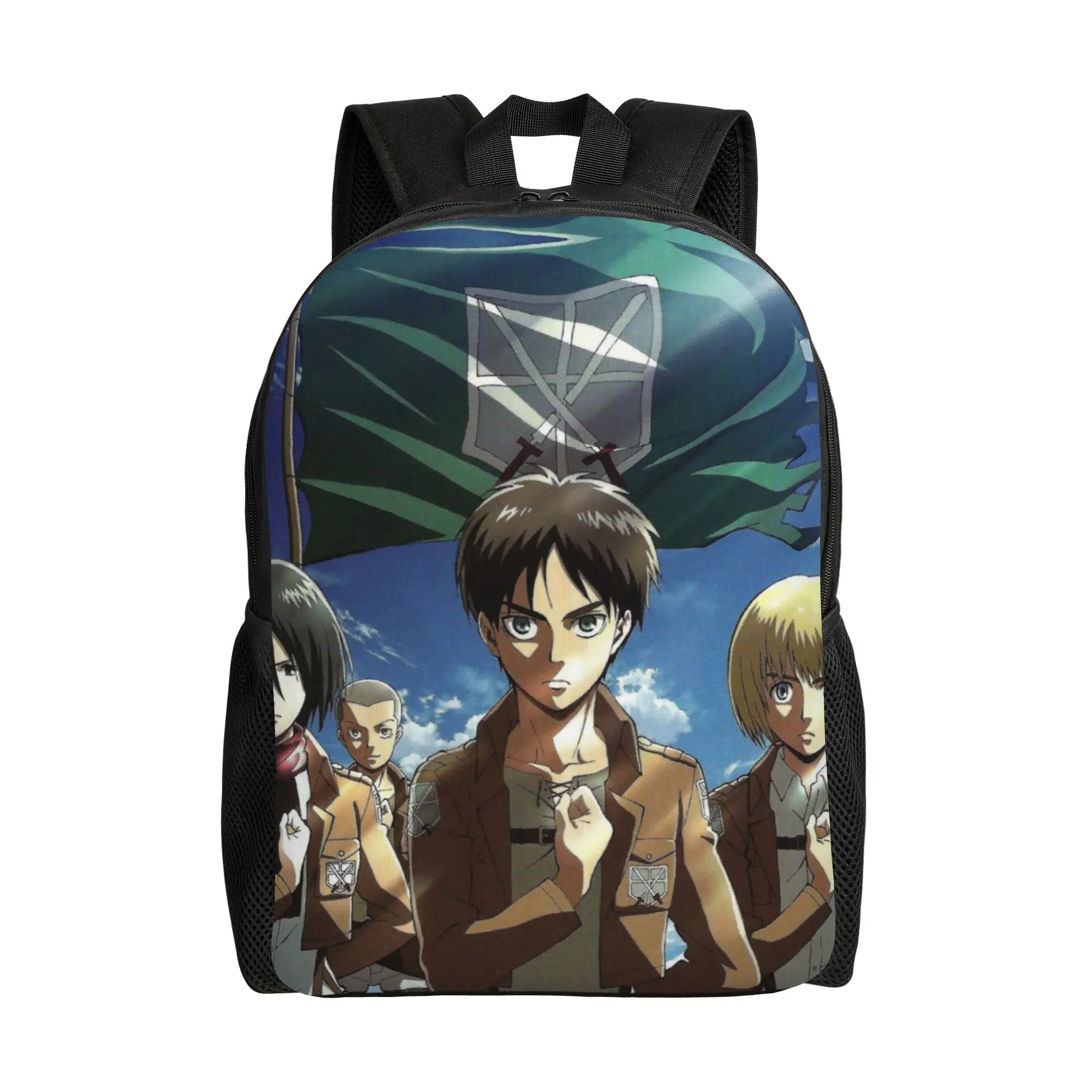

Рюкзак Attack on Titan для мужчин и женщин, стильный городской рюкзак для школы и работы, аниме-рюкзак AOT, сумка для ноутбука, сумка через плечо для активного отдыха