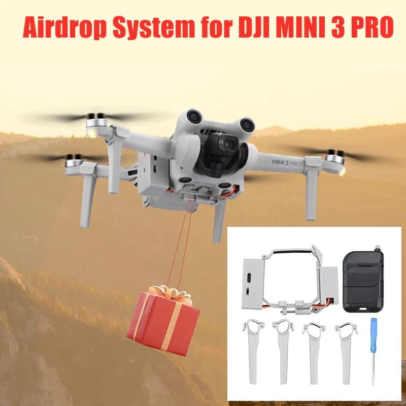 Drone Airdrop System for DJI MINI 3 PRO/Mini 3 Thrower Fishing Bait Wedding Ring Gift Throw Deliver Life Rescue Air Drop