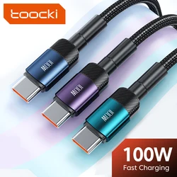Toocki 100W USB C To USB C Cable Fast Charge 6A USB Cable Type C To Type C Phone Cable For Xiaomi POCO f3 redmi pad Macbook