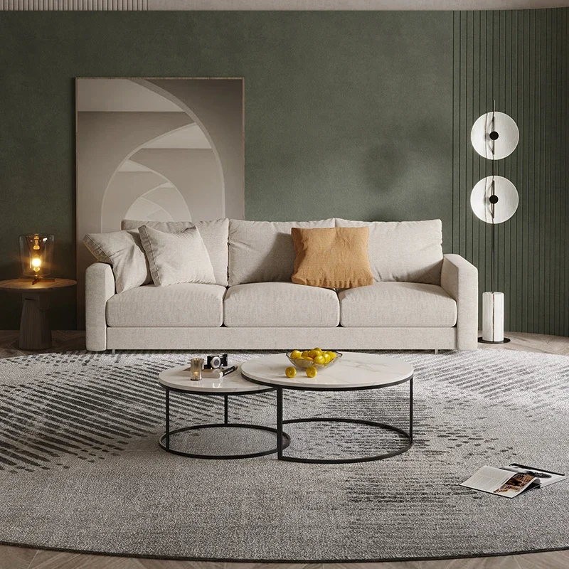 

Итальянский светлый роскошный скандинавский минималистский арт, современный минималистичный небольшой трехместный диван из бежевой ткани