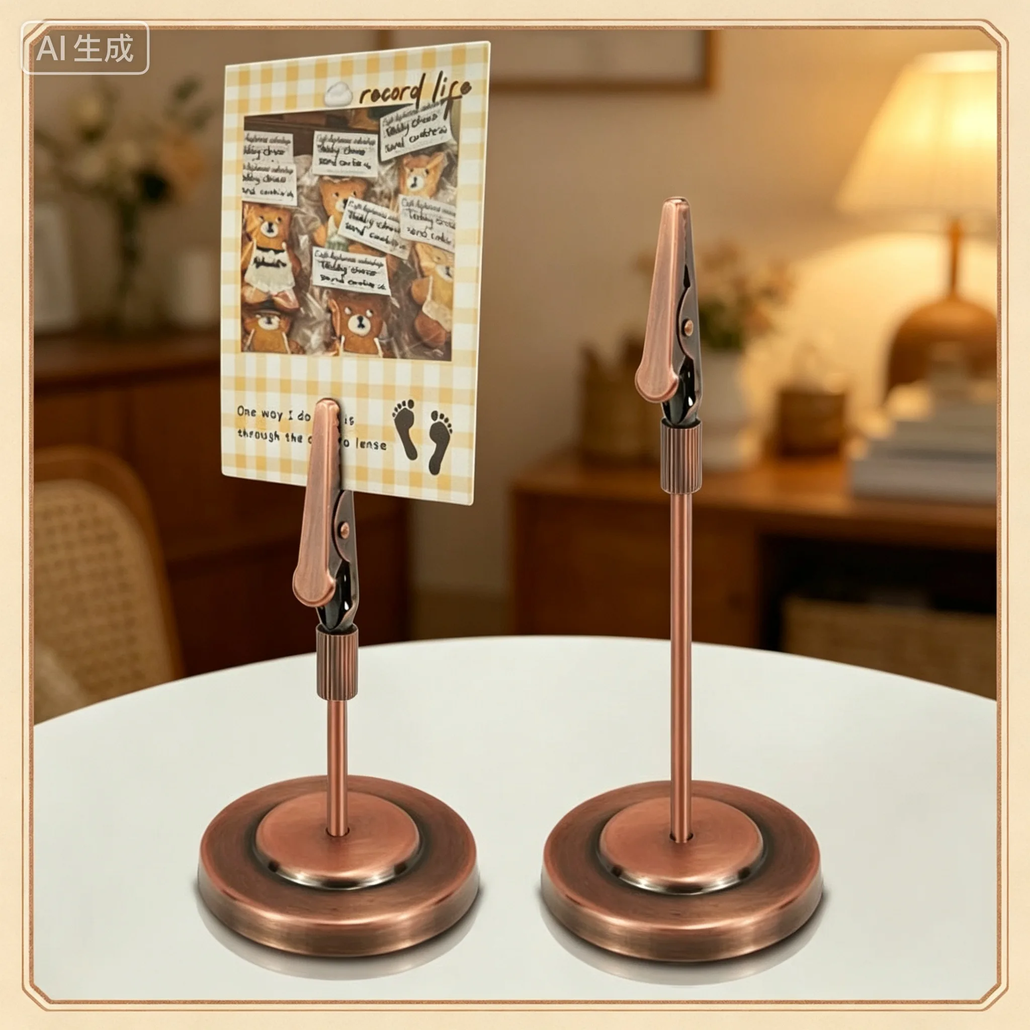 10 PCS Stainless Steel Table Number Place Card Holder Bread Price Label Card Tags Menu Memo Pop Clip Sign Holder Display Stand