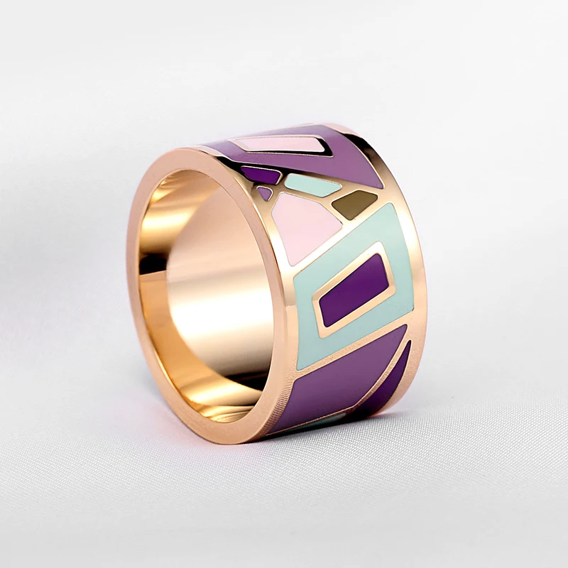 R&X  in Europe and the colour lovers buddhist monastic discipline chain.scarves buckle stainless steel drip enamel ring